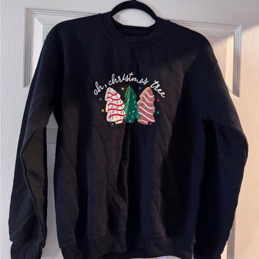 Gildan Black Christmas Tree Crewneck Sweater